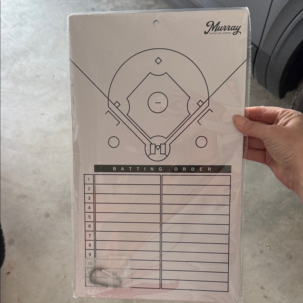 Murray Sports Goods Baseball Batting Order Clipboard Notepad - White